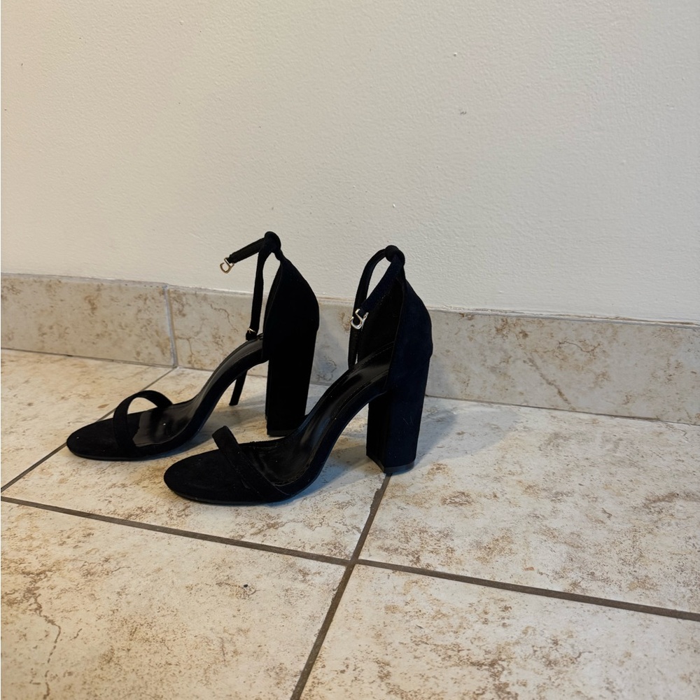 Elegant Black Ankle Strap Heels